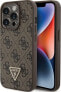 Guess Guess GUHCP15LP4TDPW iPhone 15 Pro 6.1" brązowy/brown hardcase Leather 4G Triangle Strass - фото #1