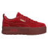 Фото #1 товара Puma Mayze Velvet Logo Platform Womens Red Sneakers Casual Shoes 384223-01