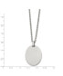 Stainless Steel Polished Oval Pendant on a Cable Chain Necklace