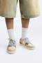 Фото #7 товара Кожаные кроссовки с контрастными вставками ZARA