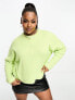 Фото #1 товара ASOS DESIGN Curve crew neck boxy jumper with seam front in lime