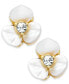 ფოტო #1 პროდუქტის Earrings, Gold-Tone Cream Disco Pansy Flower Stud Earrings