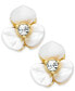 Earrings, Gold-Tone Cream Disco Pansy Flower Stud Earrings