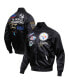 Фото #3 товара Men's Black Pittsburgh Steelers Championship Satin Full-Snap Varsity Jacket