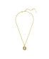 Octagon Cut, Pink, Gold-Tone Imber Pendant Necklace