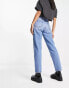 ONLY Robyn high waisted straight leg jeans in mid blue