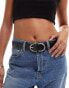 Фото #1 товара Vero Moda half moon gold buckle belt in black