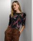 ფოტო #1 პროდუქტის Petite Printed Boat-Neck Tee