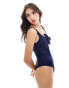 Фото #2 товара ASOS DESIGN Sloane eyelet detail swimsuit in navy