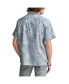 Men's Printed Chambray Camp Collar Short Sleeve Shirt