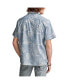 Фото #2 товара Men's Printed Chambray Camp Collar Short Sleeve Shirt