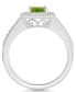 Peridot (1-1/3 ct. t.w.) and Diamond (1/5 ct. t.w.) Halo Ring in Sterling Silver