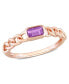 10K Yellow Gold or 10K Rose Gold Amethyst Link Ring