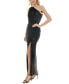 Фото #3 товара Women's One-Shoulder Velvet Burnout Gown