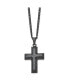 Фото #2 товара Blue Carbon Fiber Inlay Cross Pendant Curb Chain Necklace