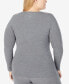 ფოტო #4 პროდუქტის Plus Size Softwear with Stretch V-Neck Top