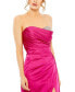 Women's Strapless Embellished Sweetheart Neckline Satin Gown