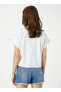 Фото #4 товара Standart Gömlek Yaka Düz Kırık Beyaz Kadın Gömlek 3sak60018pw