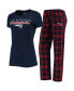Women's Navy, Red New England Patriots Logo T-shirt and Pants Set