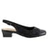 Фото #1 товара Trotters Dea T7001-061 Womens Black Leather Slingback Heels Shoes