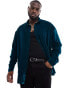 Фото #2 товара ASOS DESIGN 90s oversized velvet shirt in teal velvet