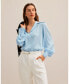 Фото #1 товара Блузка LilySilk из шелка V-образным вырезом для женщин Cervina