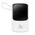 Фото #1 товара Внешний аккумулятор Baseus 10000mAh 20W QC-PD-SCP-FCP с кабелем Lightning для iPhone, белый