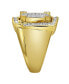 ფოტო #4 პროდუქტის Ice Hurricane Natural Certified Diamond 1.25 cttw Baguette Cut 14k Yellow Gold Statement Ring for Men