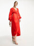 Фото #4 товара & Other Stories wrap midaxi dress in red