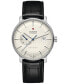 ფოტო #1 პროდუქტის Men's Coupole Classic Automatic Black Leather Strap Watch 41mm