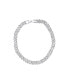 ფოტო #1 პროდუქტის Silver 8mm Crystal Curb Chain Bracelet