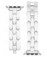 Фото #2 товара Women's Silver-Tone and White Enamel 3-Row Bracelet Compatible with 42/44/45/Ultra/Ultra 2 Apple Watch