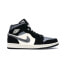 Кроссовки Nike Air Jordan 1 Mid Satin Grey Toe (Серебристый, Черно-белый)