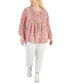 Фото #4 товара Plus Size Floral Pintucked Blouse