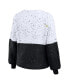 Women's White, Black Oregon Ducks Colorblock Script Pullover Sweater