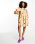 Y.A.S trapeze smock mini dress in spot print