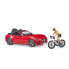 Фото #2 товара BRUDER Roadster Car With Cyclist 28.5x12x13.5 cm