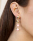 Фото #3 товара Pink Freshwater Pearl Gold Drop Earrings