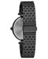 Фото #2 товара Часы и аксессуары Caravelle Женские черные часы на браслете из нержавеющей стали 38 мм