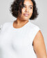 ფოტო #3 პროდუქტის Trendy Plus Size Second-Skin Muscle T-Shirt, Created for Macy's