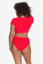 Фото #2 товара Robin Piccone 264077 Women's Ava High Waist Bikini Bottom Red Size Small