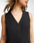 ASOS DESIGN sleeveless button through waistcoat dress in black