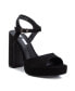 ფოტო #2 პროდუქტის Women's Heel Suede Sandals By Black