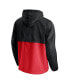 Фото #3 товара Men's Black, Red Portland Trail Blazers Anorak Block Party Windbreaker Half-Zip Hoodie Jacket