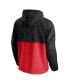 Men's Black, Red Portland Trail Blazers Anorak Block Party Windbreaker Half-Zip Hoodie Jacket