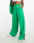 Vero Moda tailored wide leg trouser co-ord in green Зеленый, 36 - фото #4