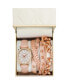 ფოტო #3 პროდუქტის Women's Analog, Three-Hand Quartz Blush Polyurethane Strap Watch 35mm Gift Set