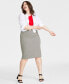 Фото #5 товара Plus Size Double-Weave Pencil Skirt, Created for Macy's