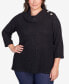 Plus Size Soft Sequin Cowl Neck Top