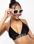 Фото #4 товара Calvin Klein intense power rib triangle bikini top in black